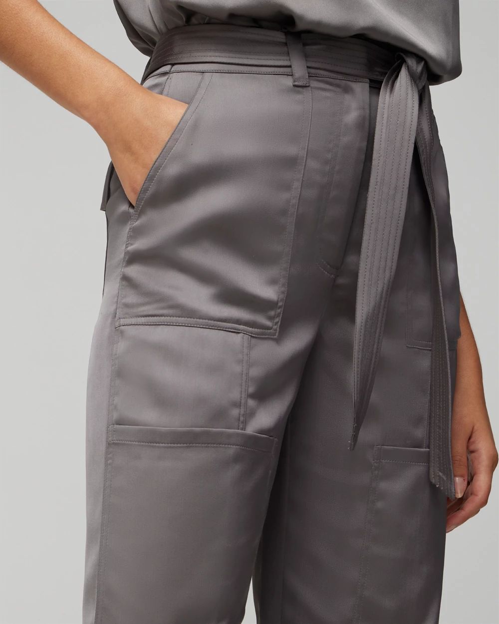 Curvy Belted Utility Wide Leg Trouser | White House Black Market